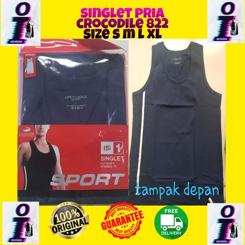 KAOS PRIA SPORT CROCODILE 822 ORIGINAL / SINGLET PRIA GROSIR PAKAIAN DALAM PRIA BAJU COWOK PONTIANAK
