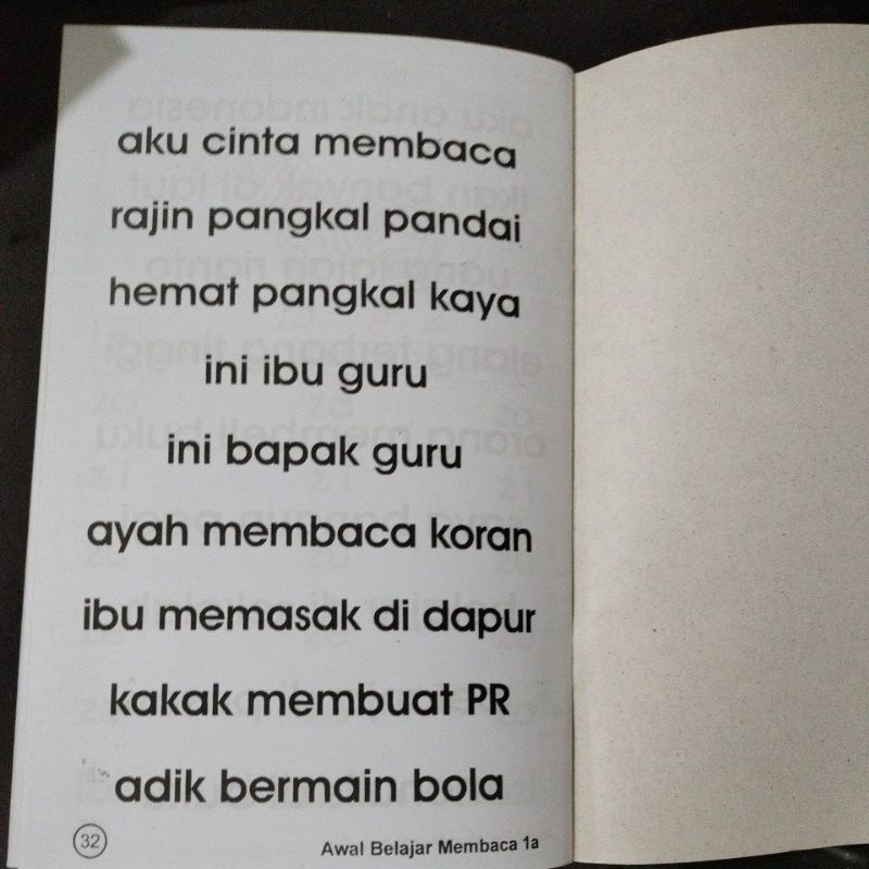 buku awal belajar membaca 1a dan 1b 32 halaman (15x24cm)