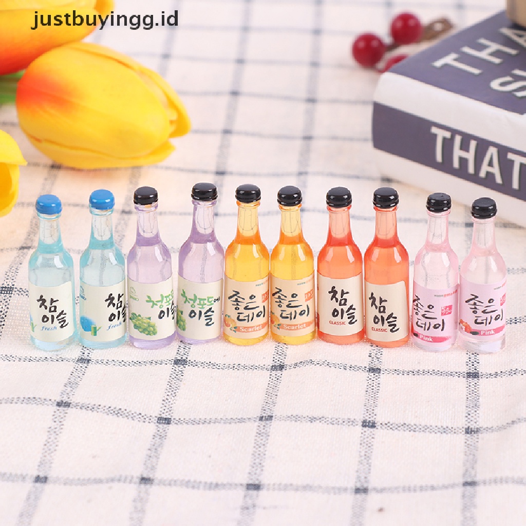 Justbuyingg.Id 10pcs Miniatur Botol Wine / Bir Bahan Resin Dekorasi Rumah Boneka 1 / 12