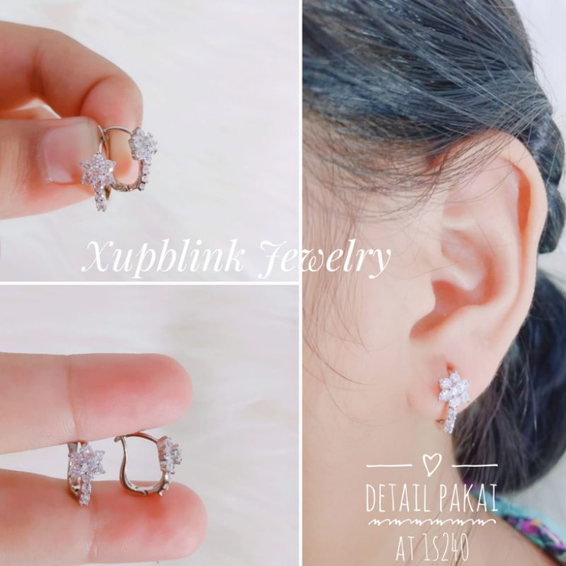 Anting Titanium Silver Wanita Super Mewah