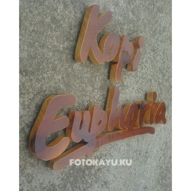 huruf timbul kayu jati belanda