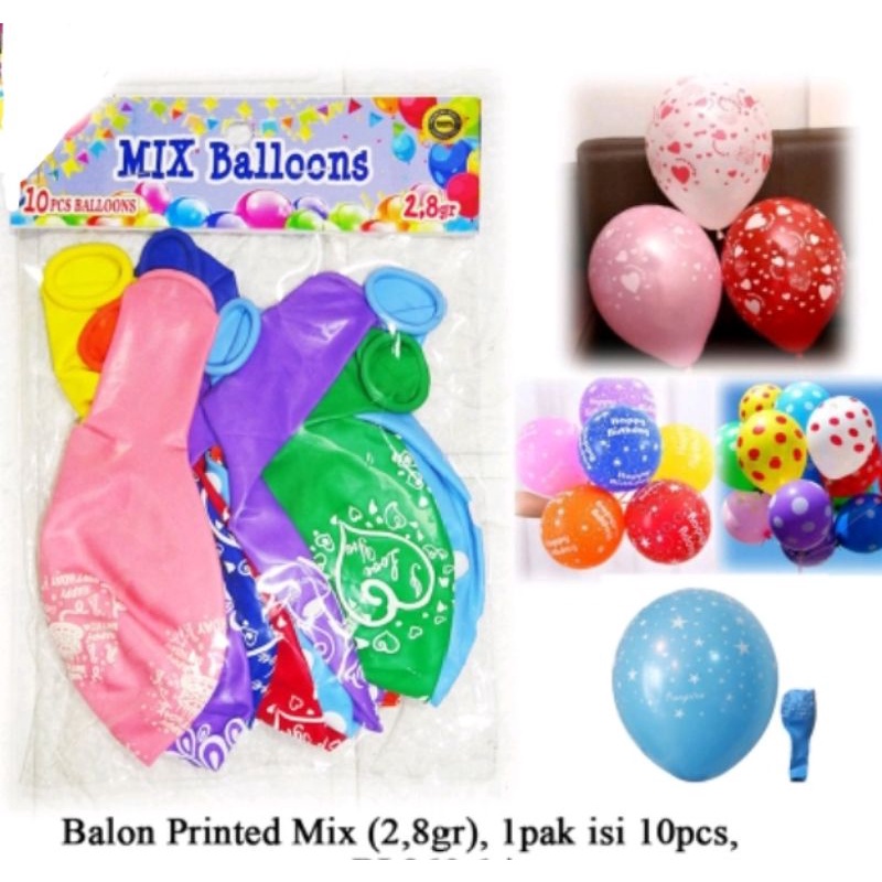 Jual Balon Latex Motif Happy Birthday Mix Balon Latex Hbd Inch