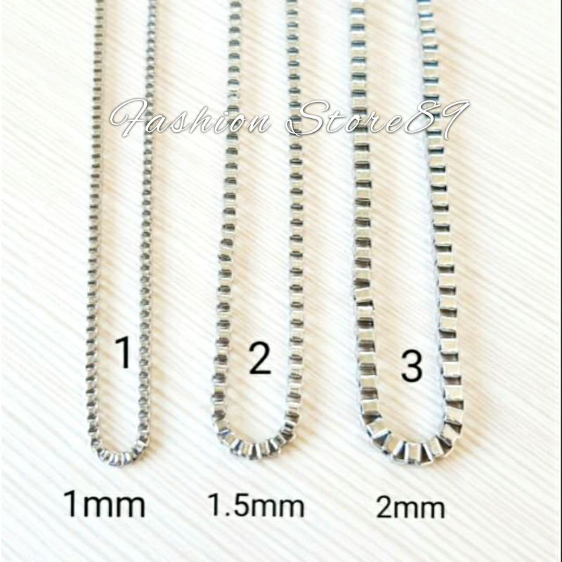 Kalung Titanium itali Silver Import Pria &amp; Wanita