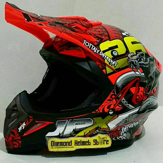 Helm cross JPX cross X16 East Mamba Red Fluo