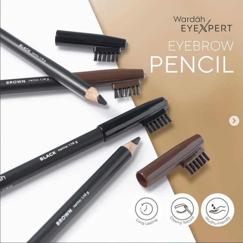 Wardah EyeXpert Eyebrow Pencil Black Brown Blister