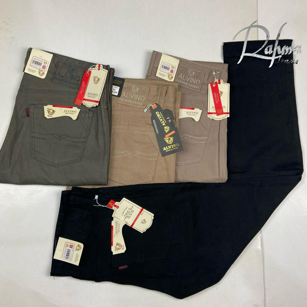 Celana Panjang Kanvas Minyak ALVINO Original Fashion Pria Terkini Kualitas Cardinal