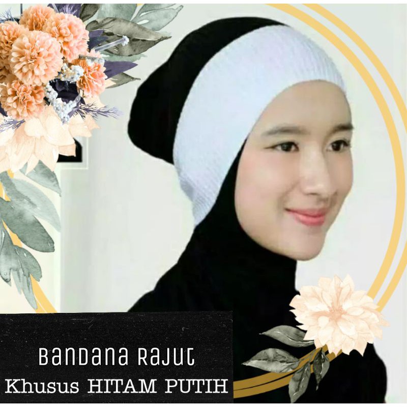 Ciput Rajut 2 Warna Khusus PUTIH HITAM