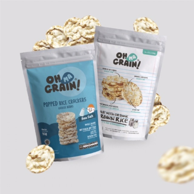 Ohmagrain! Popped Rice Crackers - Sea Salt (35g)