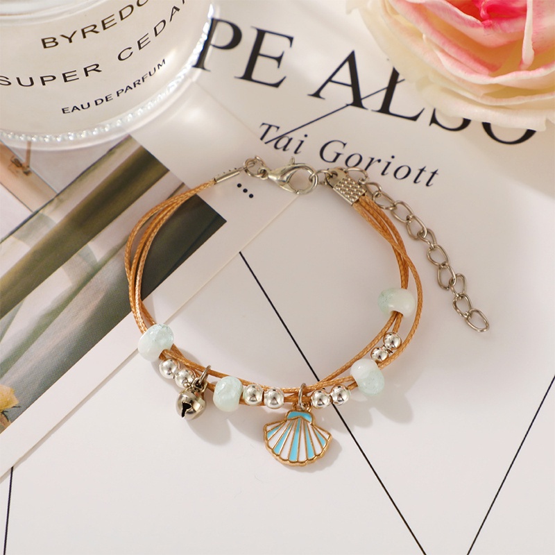 Daisy Gelang Couple Etnik Bead Tali Persahabatan Braided Bracelet/Mahasiswa Friendship Adjustable Fashion Aksesoris ANTOP-P-Blue-1