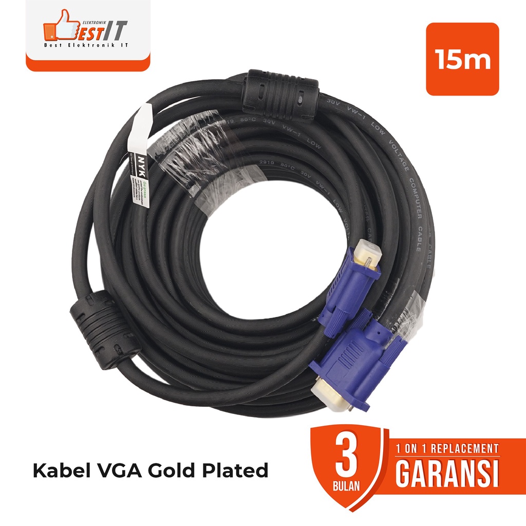 Kabel VGA Panjang 15 meter Gold Plated NYK