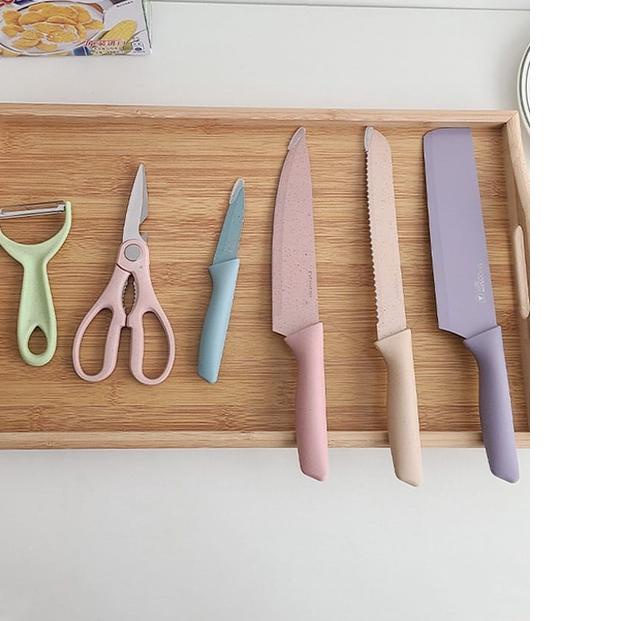 

DISCOUNT !!! 9.9 YGS B308 - PISAU DAPUR 6 IN 1 WARNA WARNI EVCRIERH Dilapisi Anti lengket. [KODE 4]