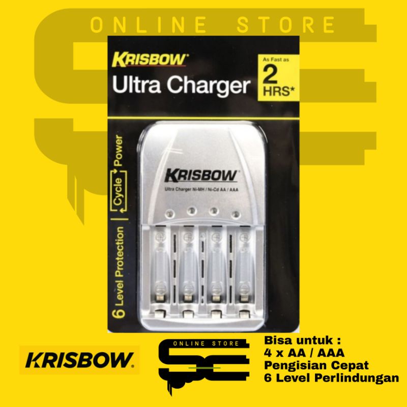 Jual KRISBOW Fast Charger Baterai Rechargeable AA/AAA 4 Slot Shopee