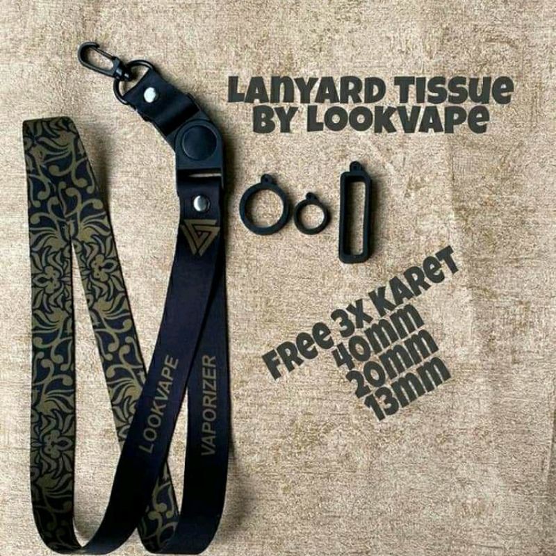 

Lanyard Batik Print plus 3 pcs karet Tebal & Elastis