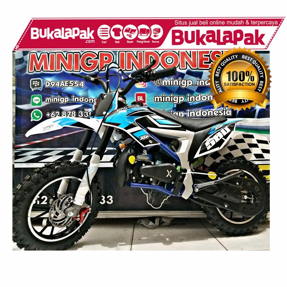 motor mini 49cc 50cc tril mi2 biru blue murah