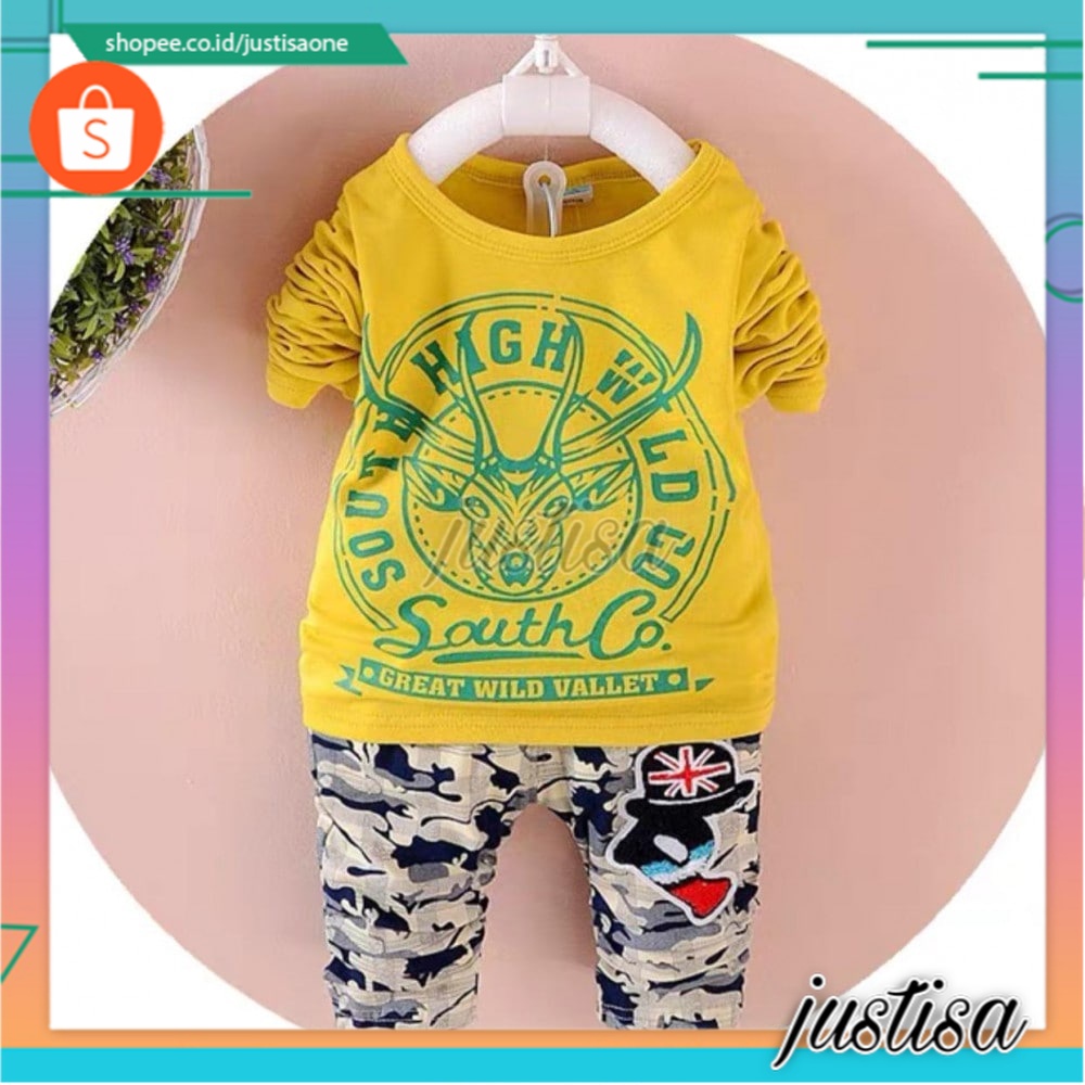 Promo !! Setelan south high great yellow ukuran uk 1-2tahun / Setelan anak Import / Baju Anak Cowo Cool