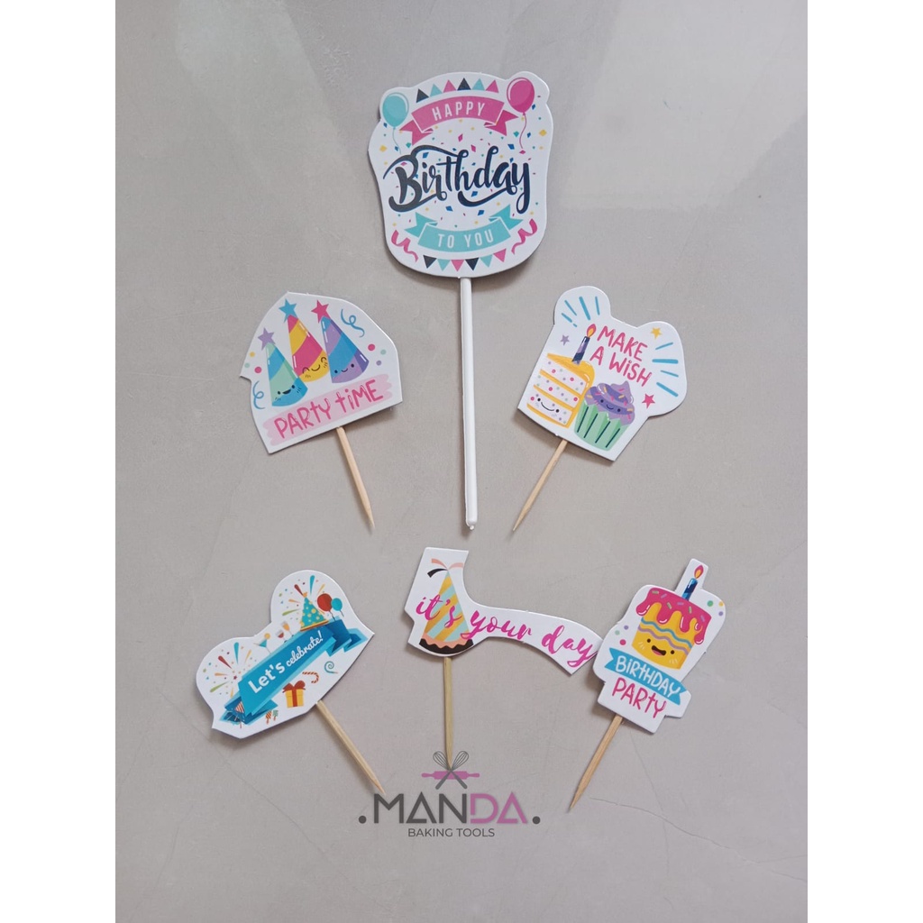 Topper kue tart topper kertas topper happy birthday