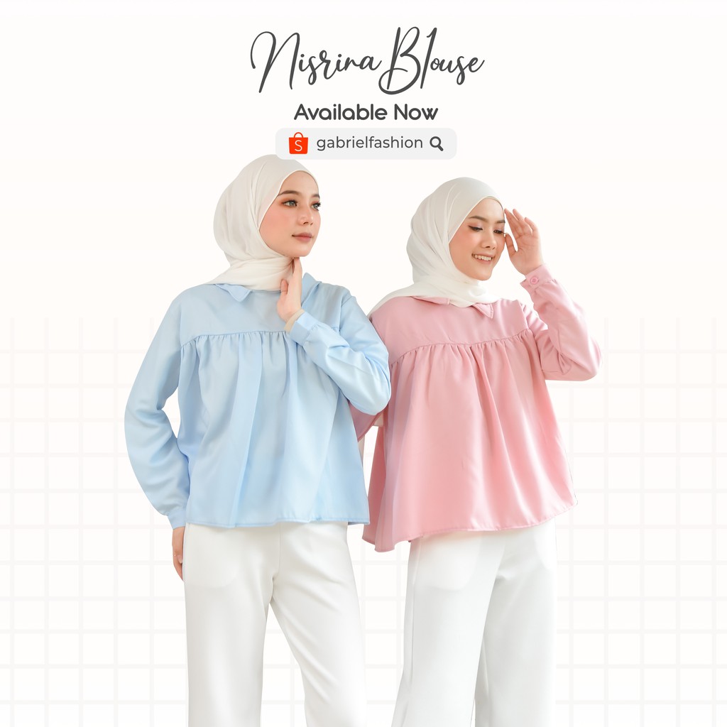 NISRINA BLOUSE Pakaian wanita  atasan  terbaru  REALPICT BY GABRIELFASHION Shopee  Indonesia