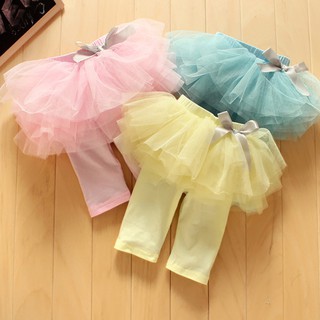  Rok  Mini Tutu  Celana  Panjang Legging Hias Pita untuk Dance 