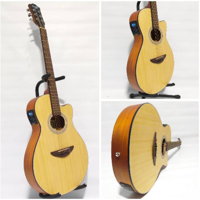 Gitar Akustik Elektrik Tuner Cowboy GWC-38NA GWC 38 NA Body Slim Original