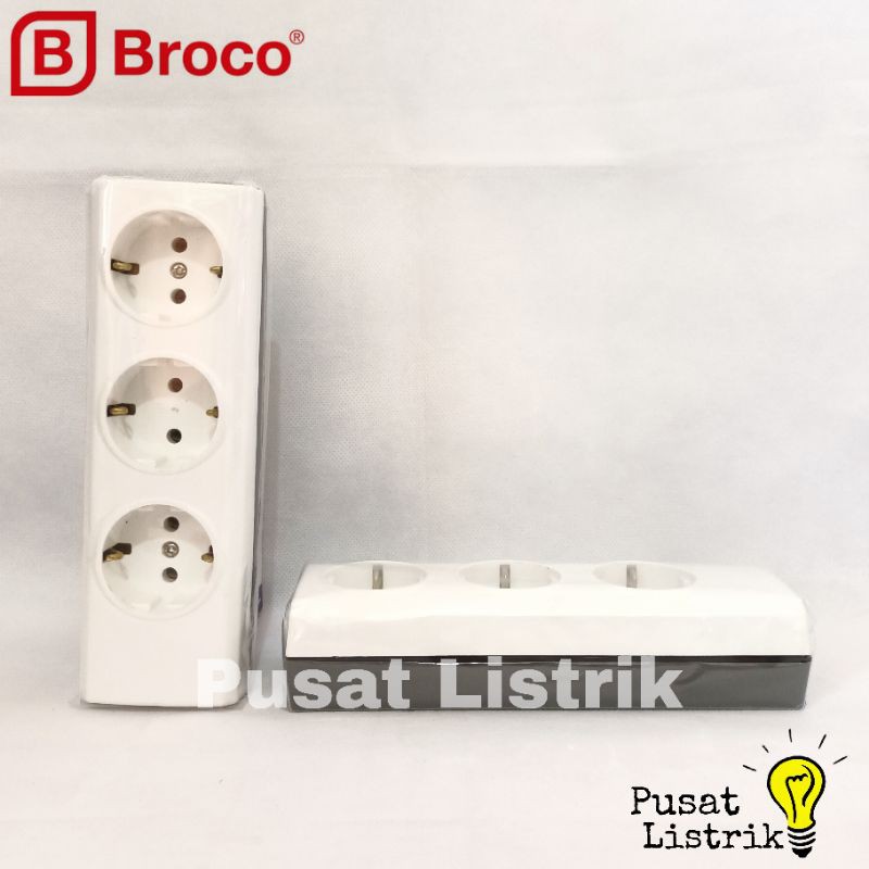 Stop Kontak 3 Lubang Tutup Broco Stop Kontak Outbow 3 Lubang Broco Tanpa Kabel