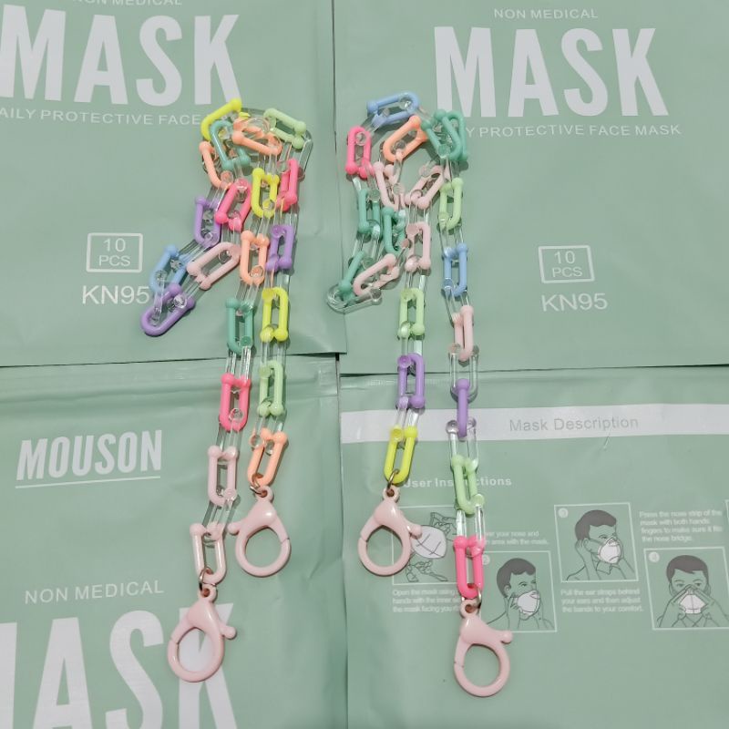 Tali Rantai masker dewasa anak  import korea Tali masker Warna warni