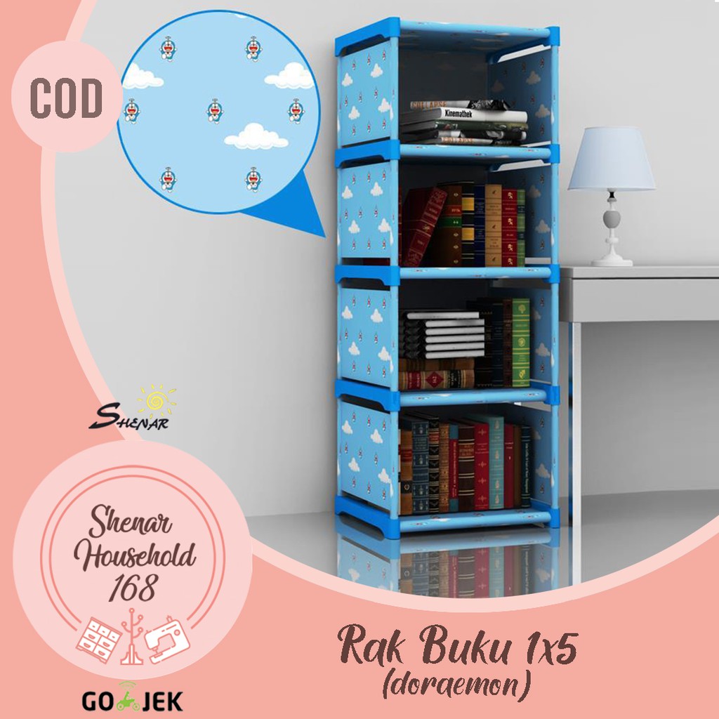 SHENAR RAK BUKU 5 SUSU / KOTAK BUKU / LEMARI BUKU KARAKTER / ANAK / DEKORASI / LEMARI BUKU -BISA COD