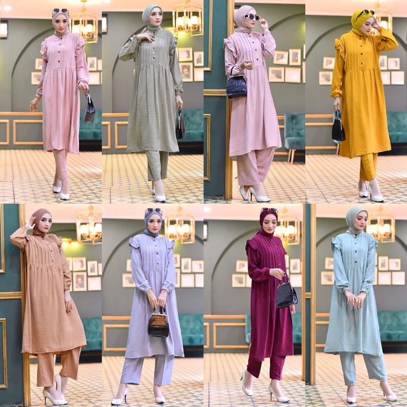 RUBITA ONESET URAGIRI AIRFLOW LONG TUNIK CUBIT/STELAN RUBITA/ONE SET TERKINI/ONESET PREMIUM/ONESET V