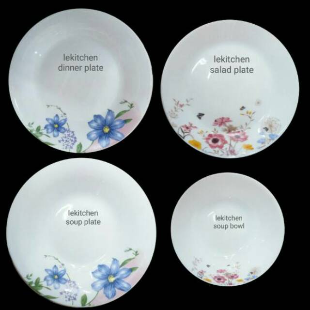 Piring mangkok shabby kaca opal tahan panas bisa microwave