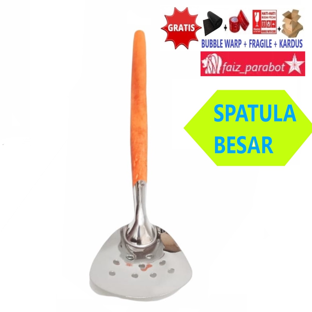 Susruk-Spatula ASUSRUK PR stainless gagang kayu murah / sutil / sodet