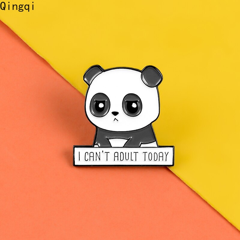 Bros Pin Enamel Bentuk Kartun Panda Untuk Hadiah Natal