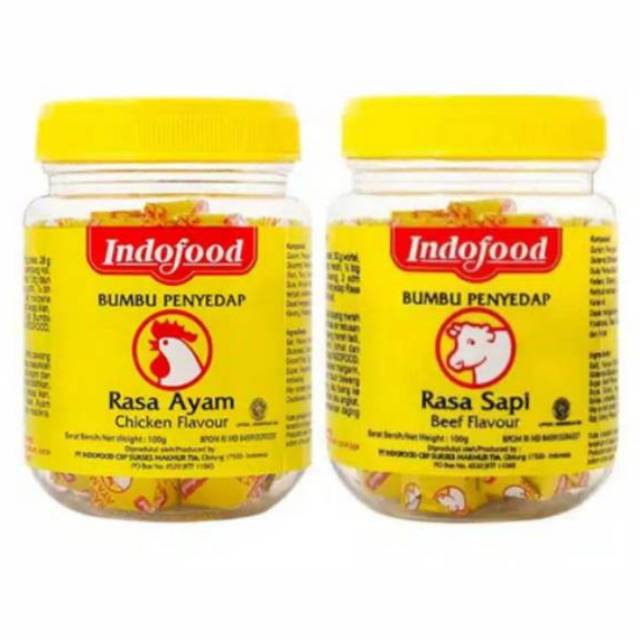 Indofood Bumbu Kaldu Ayam/sapi - Blok /bumbu Penyedap Rasa Kaldu Ayam Dan Rasa Sapi Blok Cube 100 Gr