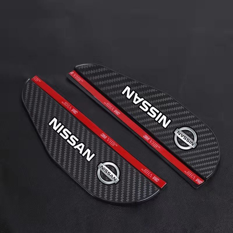 (Nissan) 2pcs Talang Hujan Spion Mobil Bahan carbon fiber Untuk Nissan