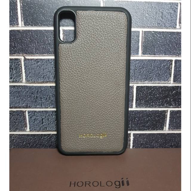 Horologii premium germany cow leather casing for Iphone X Grey