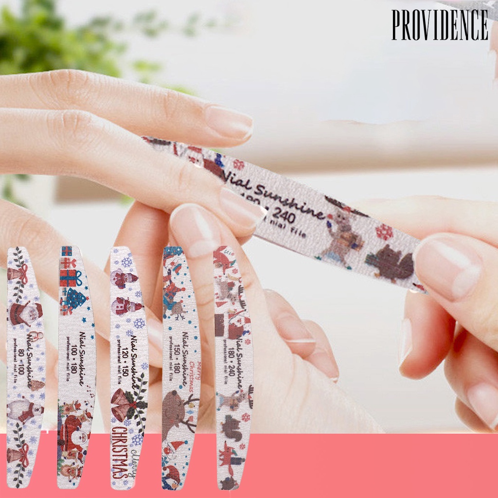 Providence Christmas Printed Nail File Half Moon Shape Sandpaper Nail Buffer Colorful Professional Manicure Tools for Female