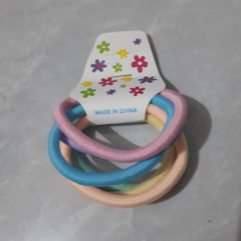 Ikat Rambut Polos penjepit gold ( 1 ikat isi 6 pcs )-1 ikat Mix Pastel