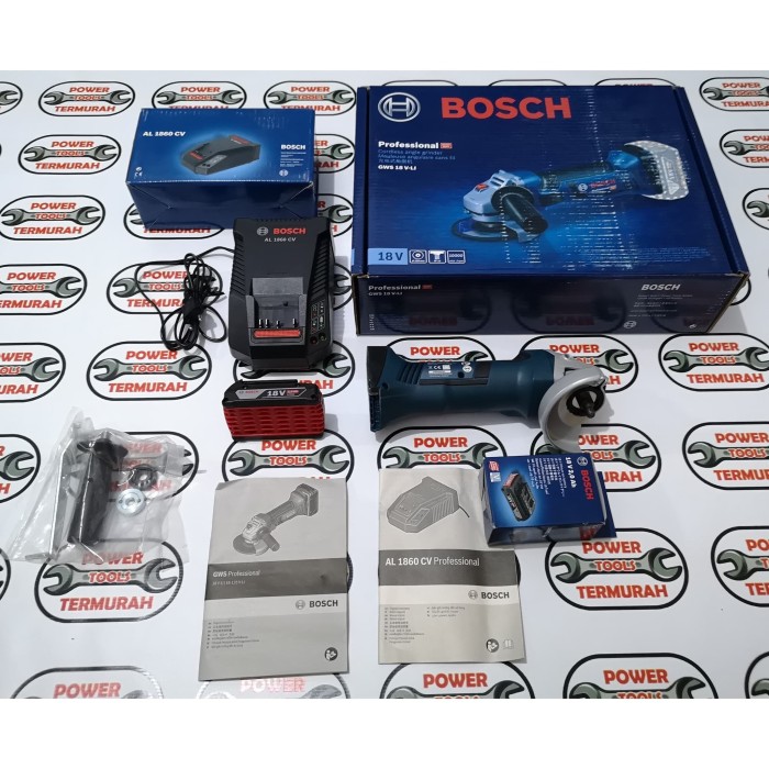 BOSCH CORDLESS GRINDER GWS 18V-LI / gerinda baterai gurinda charge 18V