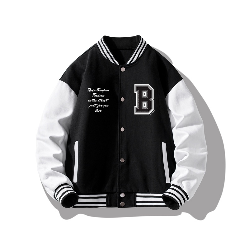 Jaket Bisbol Pria Model Kerah Gaya Korea Seragam Bisbol Fahion Baseball Jacket
