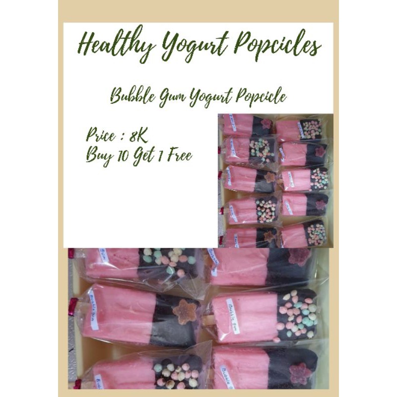 

Bubble Gum Yogurt Popcicle