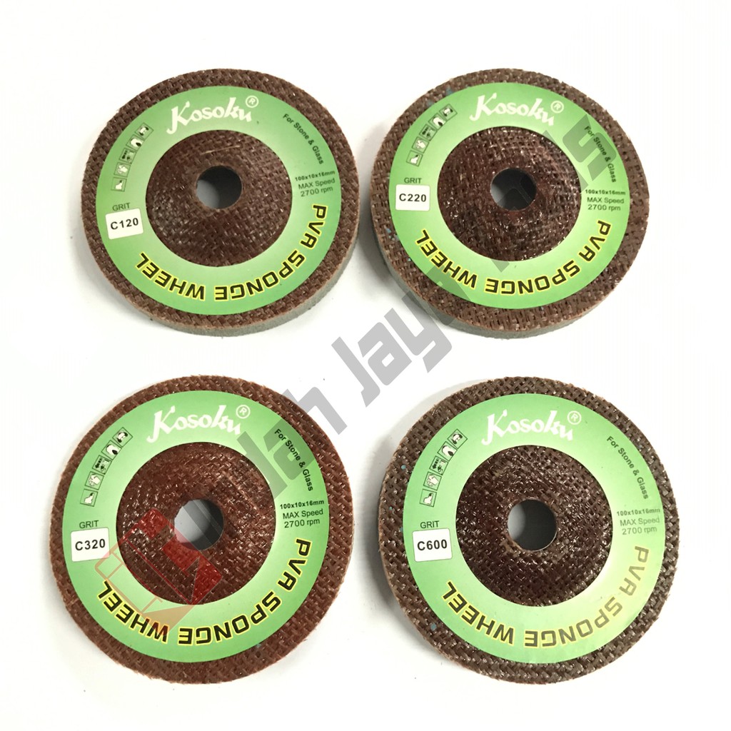Kosoku Sponge Wheel Bermacam Grit - Batu Gerinda Poles Keramik Marmer