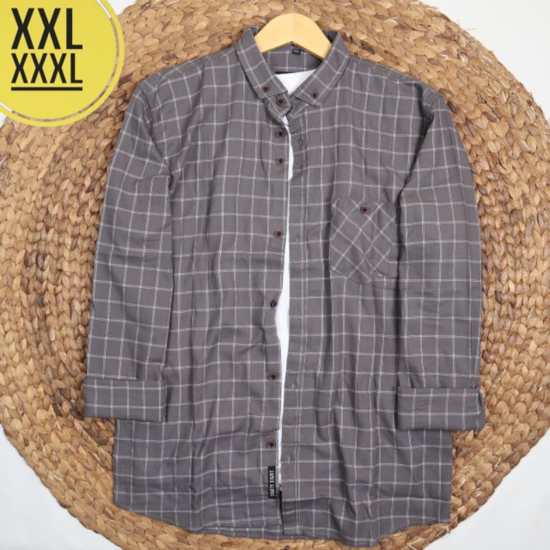 BRILL EIGHTY EIGHT JUMBO XXL-XXXL BIGSIZE OVERSIZE LENGAN PANJANG KEMEJA FLANEL | FLANNEL HEM  ZARA 