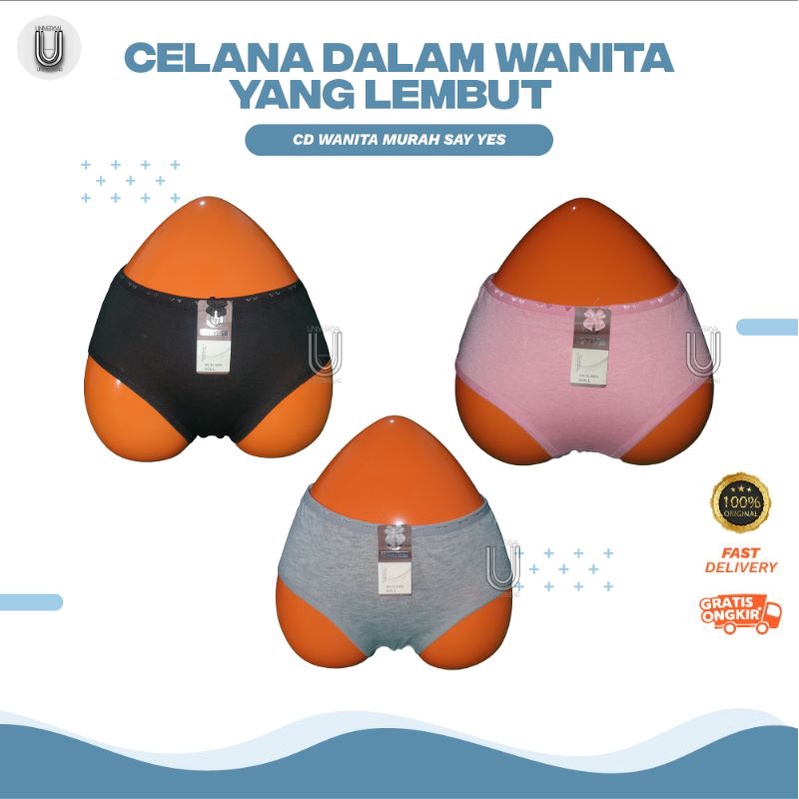 Underware Dalaman Celana Dalam Sempek Cewek CD Wanita Say Yes Termurah By Universalunderwear