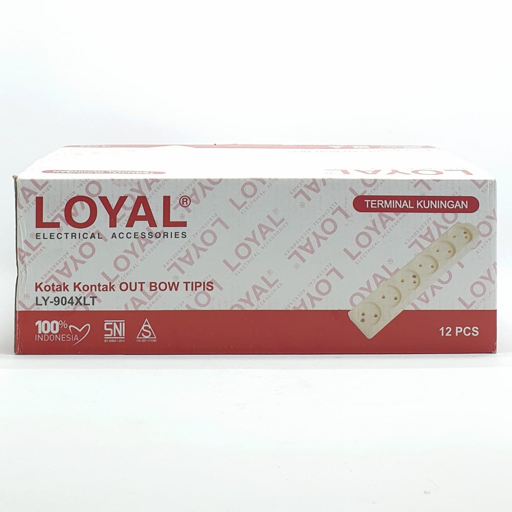 @12 Pcs (1 Kotak) LY-904XLT Loyal Stop Kontak Gepeng 6 Lubang SNI (Tanpa Kabel)