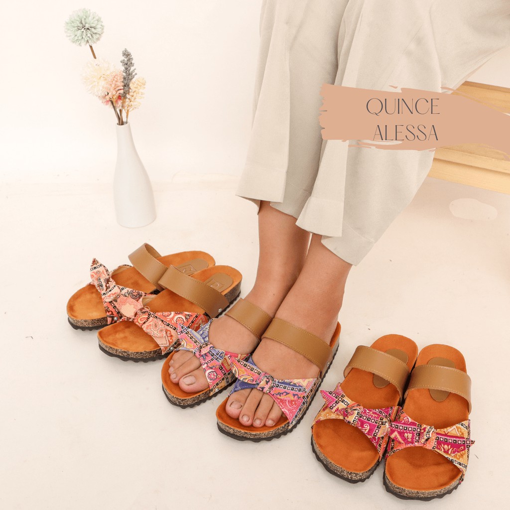 QN  - ALESSA SANDAL FLAT WANITA FOOTBED