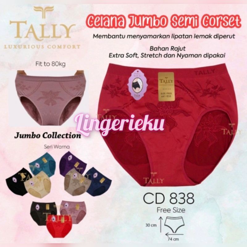 Tally 838 CD Celana Dalam Wanita Jumbo Bahan Rajut