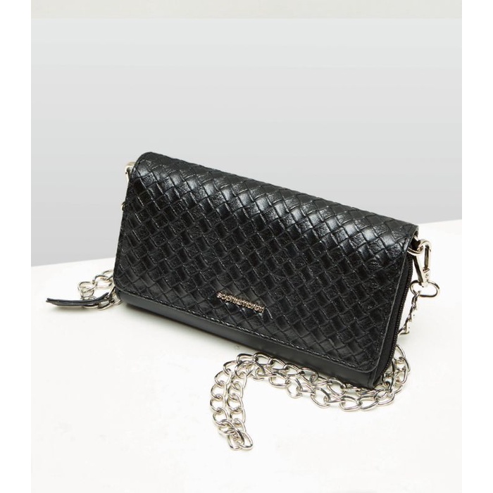 Dompet sling Wovenna black wallet sophie martin paris official original terbaru promo dompet panjang