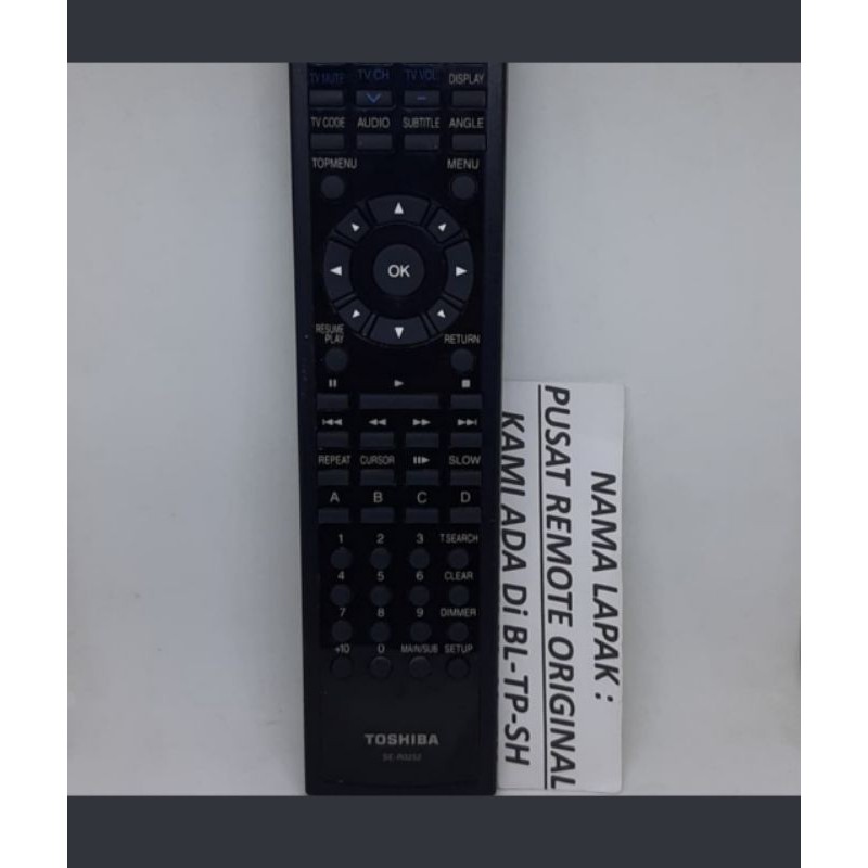 REMOTE REMOT DVD PLAYER TOSHIBA HD SE-R0252 ORIGINAL ASLI