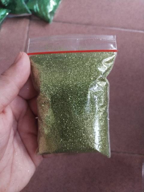 SERBUK GLITTER ANEKA WARNA HIJAU / GLITTER HIJAU