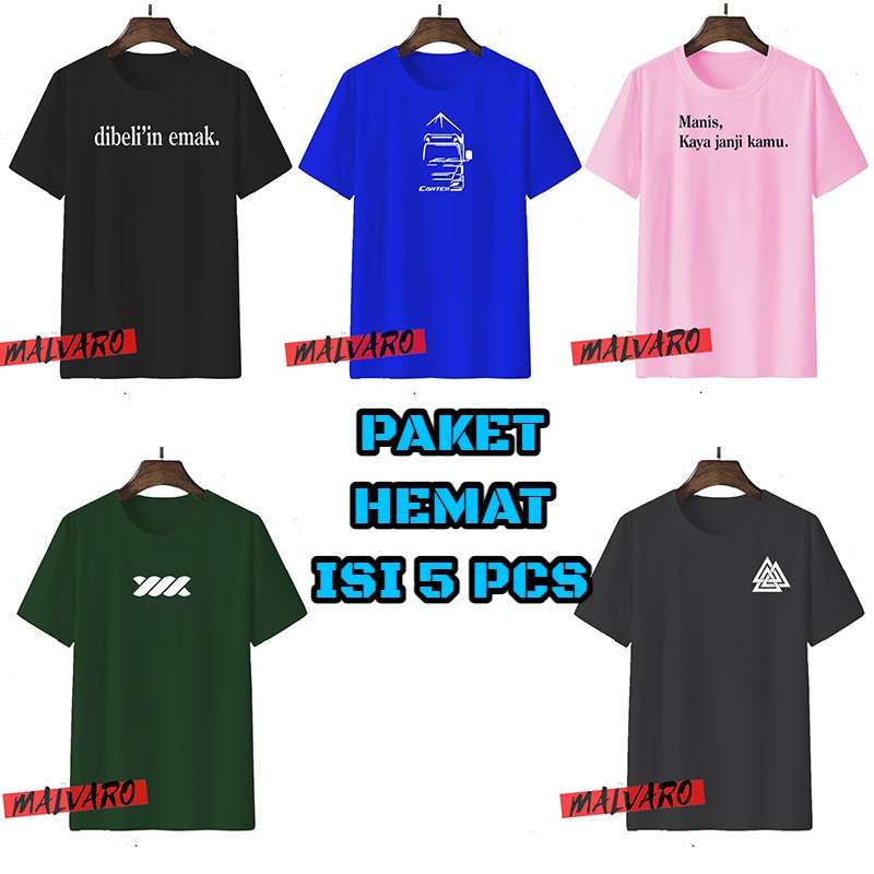 MV-Kaos 5 Pcs Motif Distro / Kaos Pria Distro / Pakaian Pria / Baju Pria