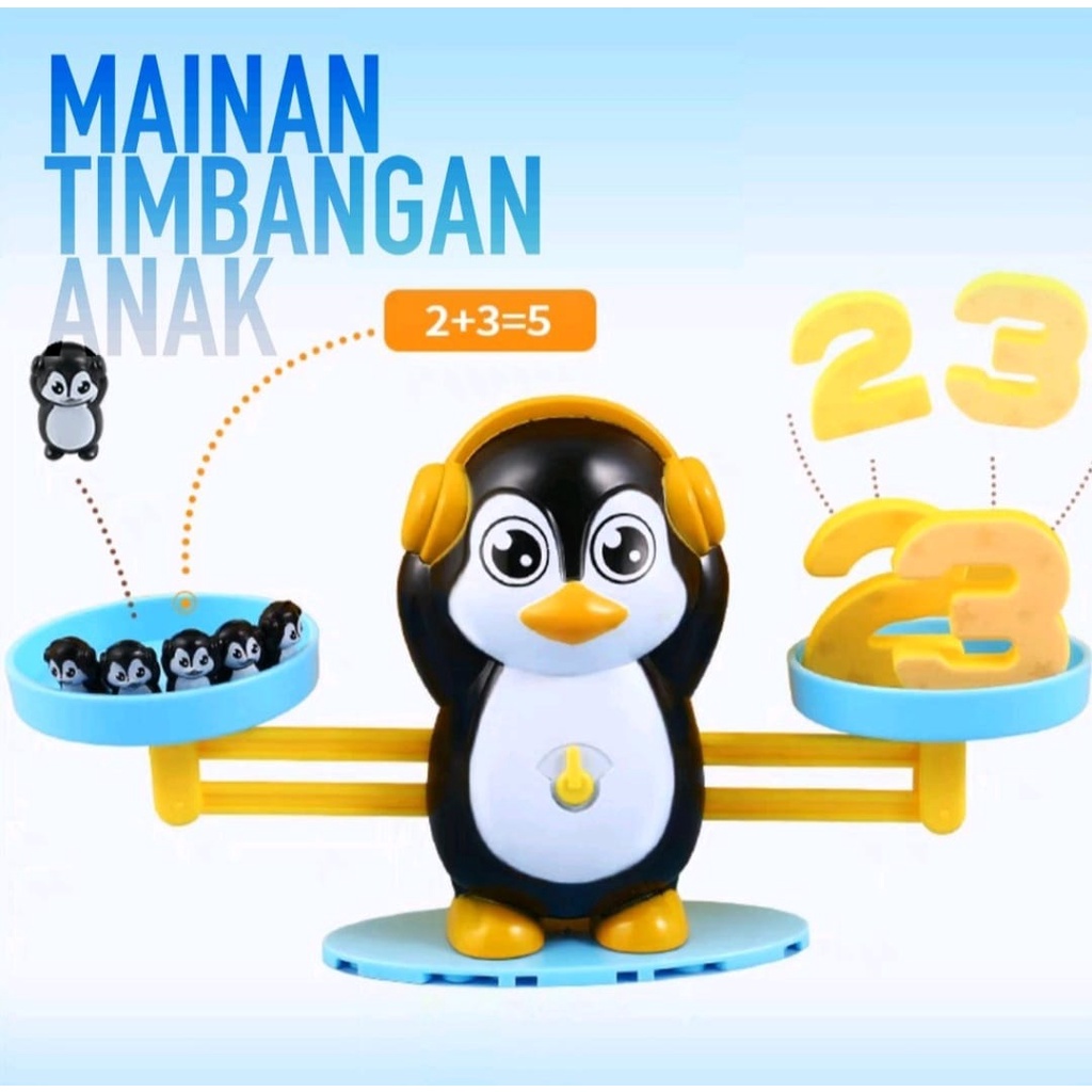 Mainan Edukasi Anak Timbangan Belajar Matematika - Penguin