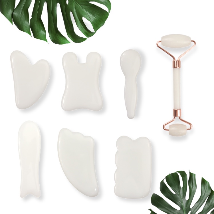 Gua sha White/Alat terapi wajah gua sha/Alat reflexy gua sha